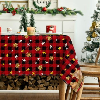 Horaldaily Christmas Tablecloth 60 x 120 Inch Rectangular Red – Nativity Pattern