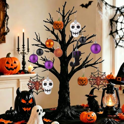 30pcs Shatterproof Halloween Ball Ornaments - Spooky Tree Decorations Set