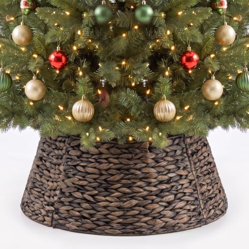 24 Inch Christmas Tree Collar Water Hyacinth Basket Black - Rustic Holiday Decor Variation of THIS listing