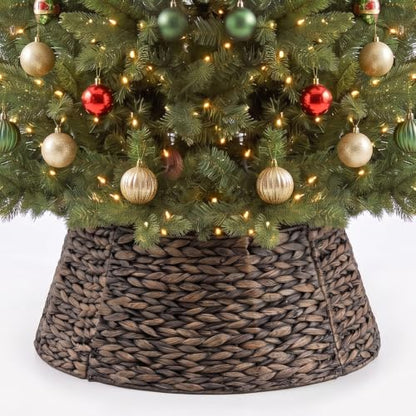 24 Inch Christmas Tree Collar Water Hyacinth Basket Black - Rustic Holiday Decor Variation of THIS listing