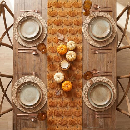 Caramel Faux Fur Fall Table Runner 13x72 Inch - Soft Polyester Decor