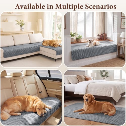 L Shaped Couch Cover 2 Pieces Dark Grey Waterproof Sofa Protector for Sectional Sofa - Large