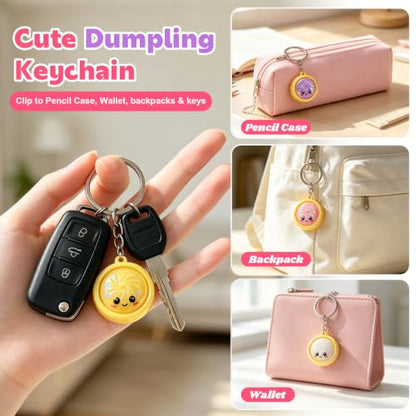 12Pcs Iridescent Keychain Set - Colorful Cartoon Face Mini Pendants - QUWEXO 12pc