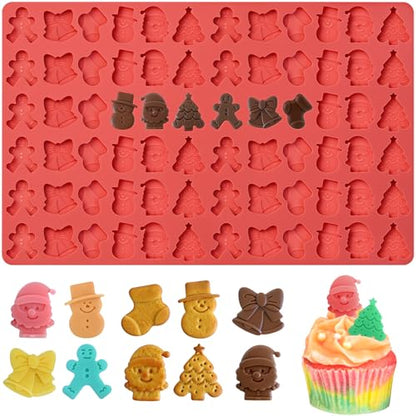 72-Cavity Christmas Chocolate Mold - Mini Holiday Candy & Gummy Baking