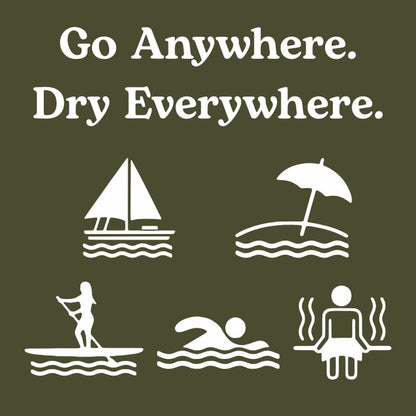 OUTER LAKES Adventure Towel - Fish Pattern, Soft Plush Feel, Fade-Resistant, Ultra Absorbent Beach Towel with Hidden Pocket