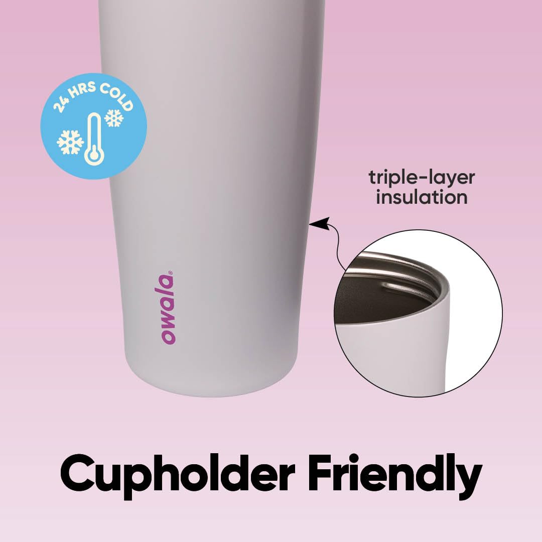 Owala FreeSip Sway Insulated Stainless Steel Water Bottle with Two-Way Spout, Built-In Straw and Bucket Handle, Made for Travel, School, and Sports, 30oz, BPA Free, Leak Proof, Dreamy Field