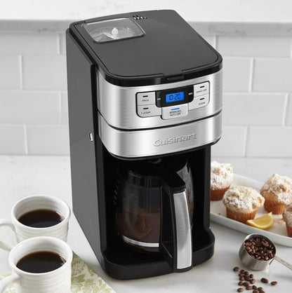 Cuisinart 12-Cup Coffee Maker - Automatic Grind & Brew with Programmable Features | Black/Stainless Steel