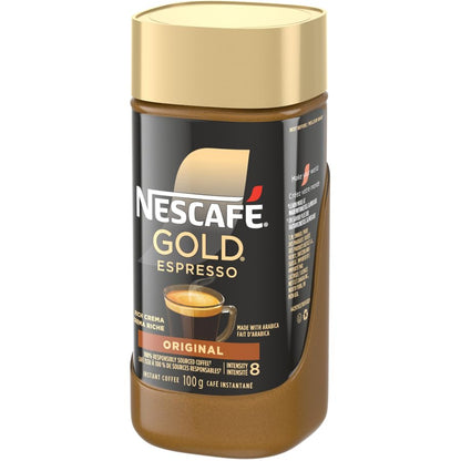 NESCAFE Gold Espresso Instant Coffee - Rich Flavor & Aroma - 100g Jar (2 Pack)