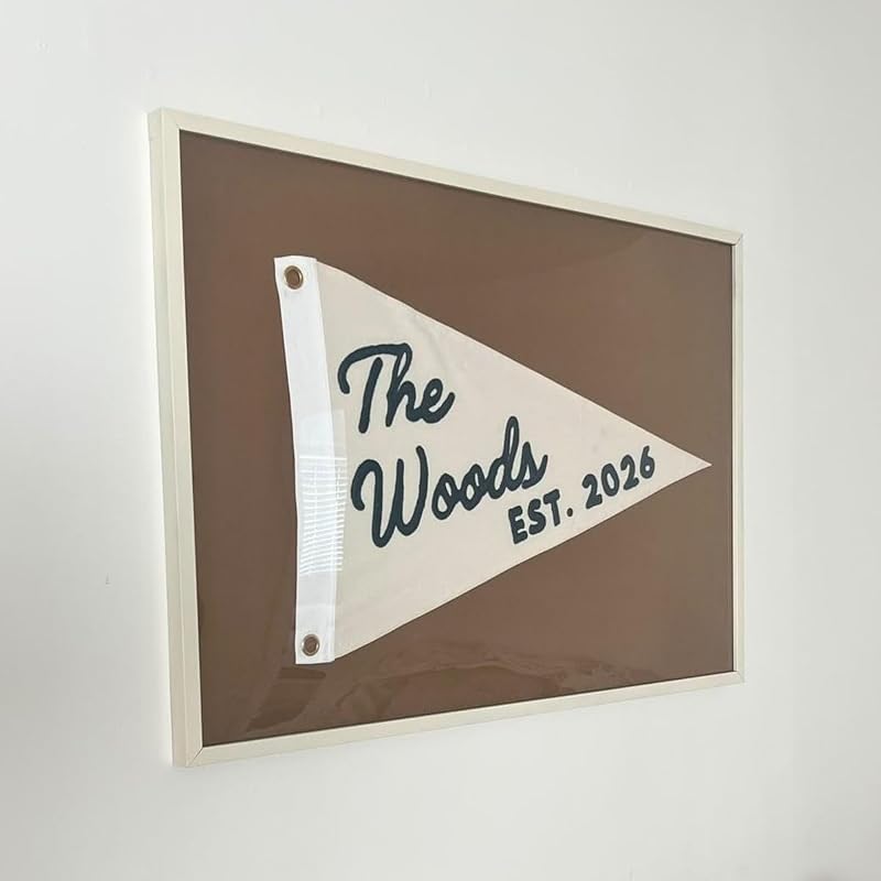 Personalized Golf Wedding Pennant - Embroidered Last Name & Established Year Flag (Multi 5)