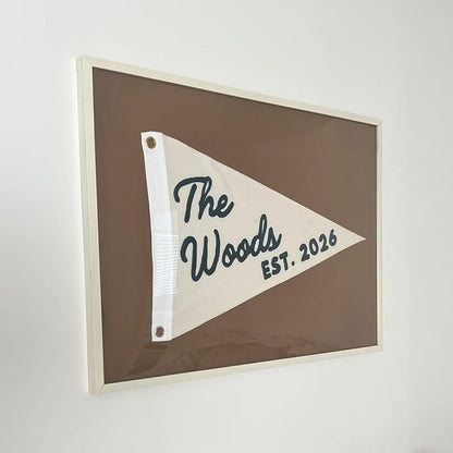 Personalized Golf Wedding Pennant - Embroidered Last Name & Established Year Flag (Multi 5)