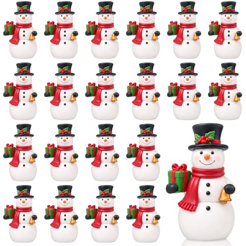 Mini Snowman Figurines Set - Christmas Holiday Winter Decorations Bulk 50 Pieces