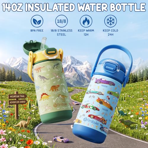Kids Bento Lunch Box Set with Insulated Water Bottle - Heart Bow Variation