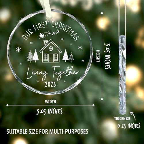 Our First Christmas Living Together Glass Ornament - Chris2026
