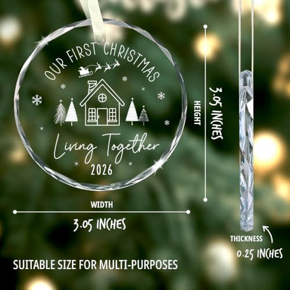 Our First Christmas Living Together Glass Ornament - Chris2026