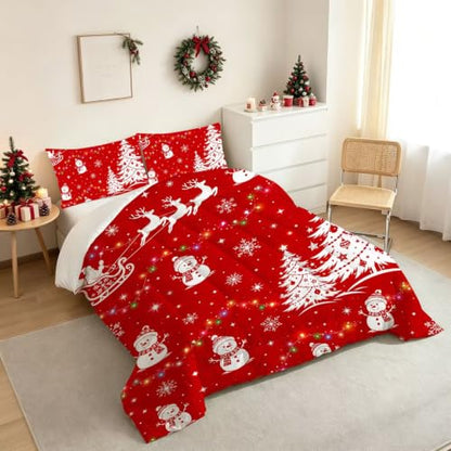Festive Christmas Comforter King Size Red Snowflake Tree Quilts - Variation of THIS listing