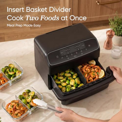 Cosori TwinFry 9 Qt Double Air Fryer with Removable Divider - Black