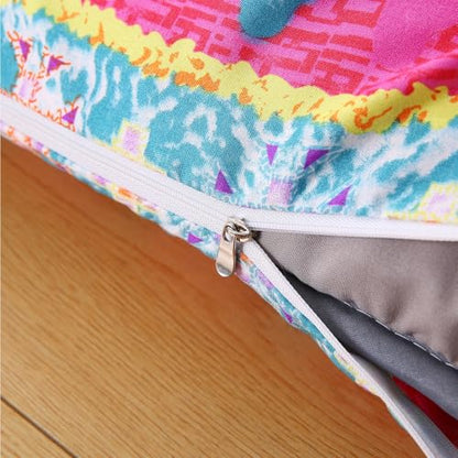 Queen Japanese Futon Mattress Cover - Washed Cotton Floor Bed Cover with Zipper, 60x80in / 152x203cm
