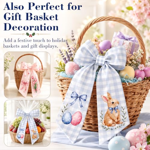 6 Pcs Seasonal Wreath Sash Ribbon for Front Door & Holiday Decor - Variation 1