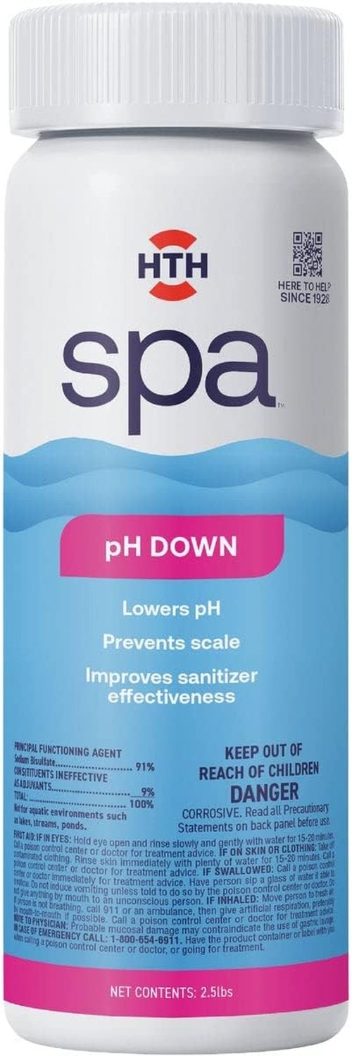 HTH Spa 86132 pH Down | Spa & Hot Tub Chemical to Lower pH & Prevent Scale - 2.5 lbs
