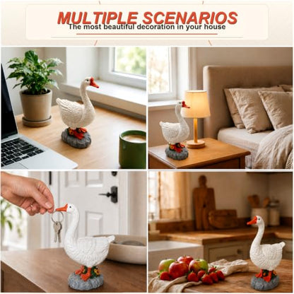 7 Inch Desk Goose Key Holder with Magnetic Beak Resin Figurine