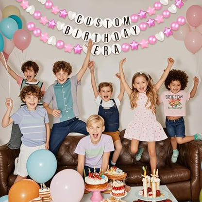 Pearl Pink Purple Friendship Bracelet Banner Christmas Party Decor - DIY 109 Pcs
