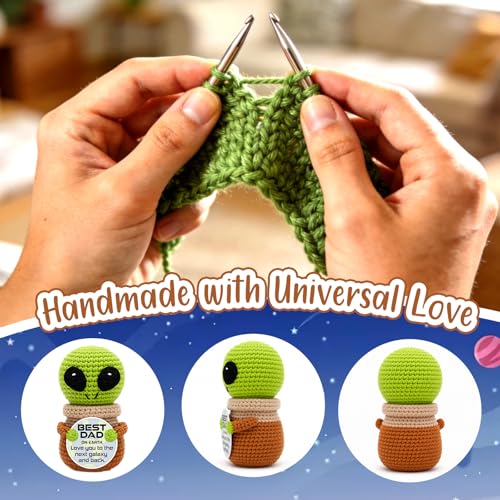 Handmade Crochet Alien Gift for Dad - Out-of-This-World Father's Day & Birthday Present