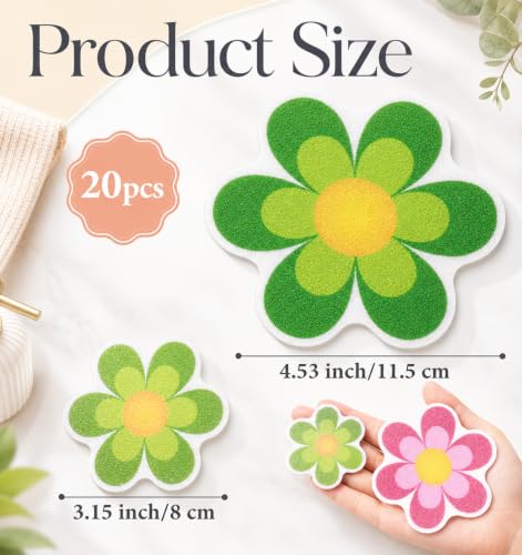 20PCS Non-Slip Shower Stickers with Adhesive Daisy Flower Design