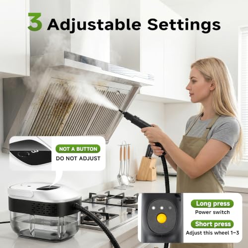 Steam Cleaner & Steam Mop Plus 1500W with Movable Base & Black White Variation