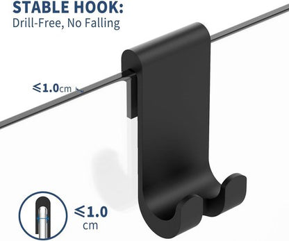 Ecooe Silicone Shower Squeegee - 13" Glass Cleaner Wiper with Stainless Steel Core | Black Finish for Home & Car