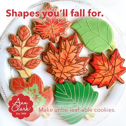 Ann Clark Leaf Cookie Cutters Set of 7 - Fall Leaf Shapes, Made in USA (Variation: 7-Piece Leaves)