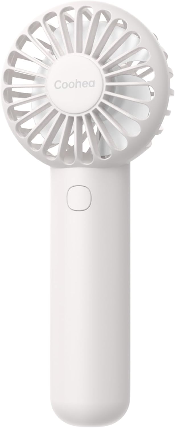 Skiennix Mini Handheld Fan - USB Rechargeable, 3-Speed Portable Design for Travel & Makeup - White