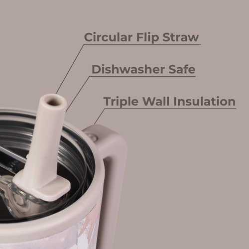 HydroJug Traveler - 32 Oz Insulated Water Bottle with Handle & Flip Straw - Leak Resistant, Camo Design