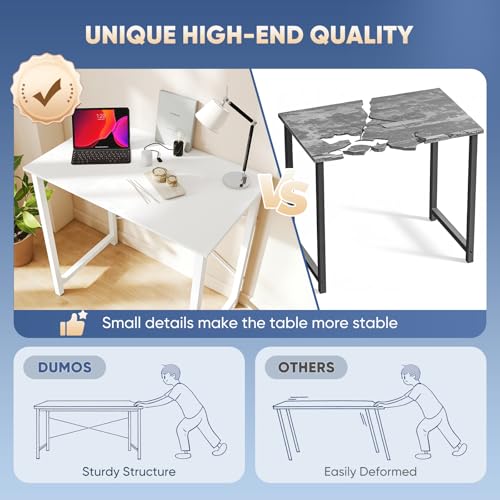 Small 32 Inch Computer Desk with X-Shaped Reinforcement - All White