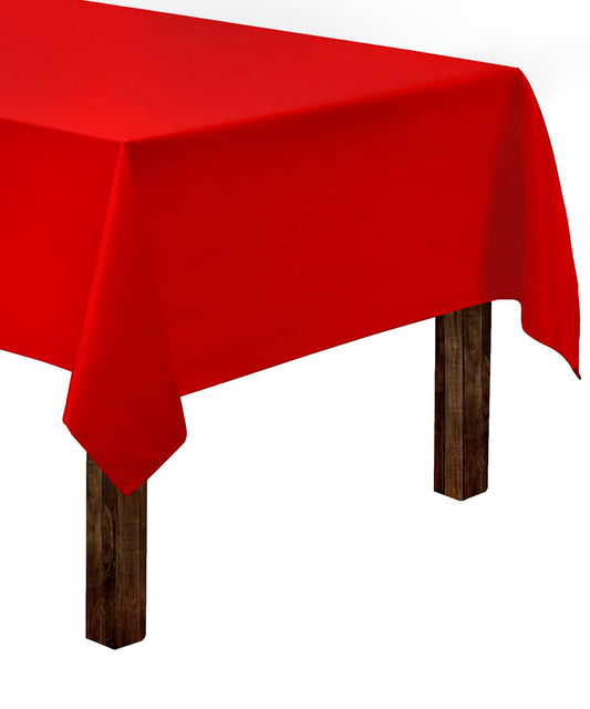 Gee Di Moda Rectangle Tablecloth - 60 x 84 Inch Red Table Cloth for 5 Foot Rectangle Table - Heavy Duty Washable Fabric - for 5 Ft Buffet Table, Holiday Party, Dinner, Wedding & Baby Shower