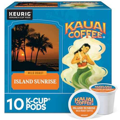 Kauai Coffee Island Sunrise Mild Roast - Compatible with Keurig K-Cup Brewers, 10 CT (Pack of 2)