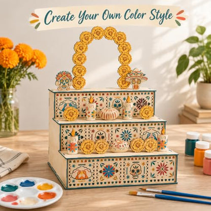 DIY Wooden Day of the Dead Ofrenda Altar Display Kit - Personalize & Decorate