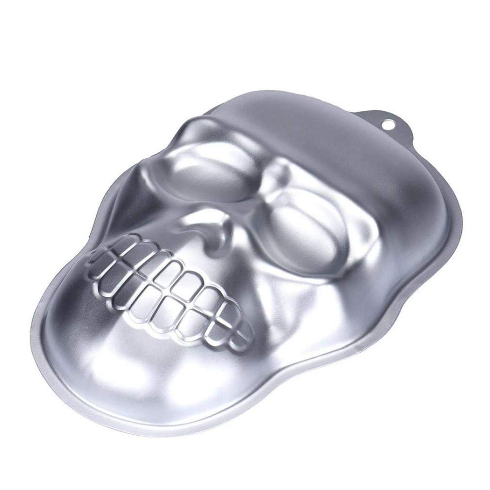 3D Skull Cake Mold Halloween Aluminum Baking Mould Nonstick DIY Baking Tools