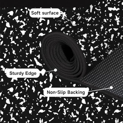 Black Speckled Composition Book Rug - 2x3 ft Washable Indoor Carpet
