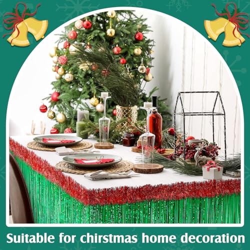 Crowye 20 Pcs Christmas Parade Float Decor Kit with Green Table Skirt and Red Garland