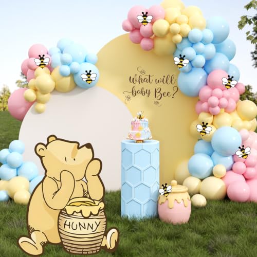 Large Winnie Bear Gender Reveal Decorations Cutout - 27.5 Inch