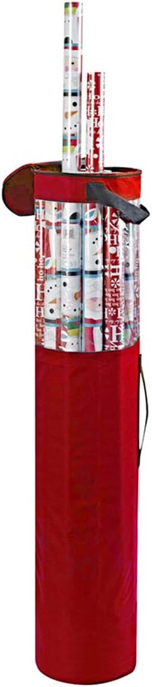 ProPik Wrapping Paper Storage Bag - Heavy-Duty Organizer for 24 Rolls | 40-Inch Clear PVC with Handles