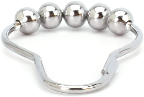 2lbDepot Shower Curtain Rings Hooks - Chrome Finish - Premium 18/8 Stainless Steel - Locking Rings with Easy Glide Rollers - Five Finishes Available - Set of 12 for Shower Rods