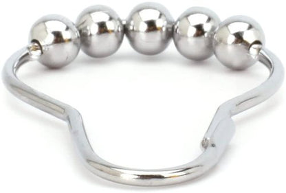 2lbDepot Shower Curtain Rings Hooks - Chrome Finish - Premium 18/8 Stainless Steel - Locking Rings with Easy Glide Rollers - Five Finishes Available - Set of 12 for Shower Rods