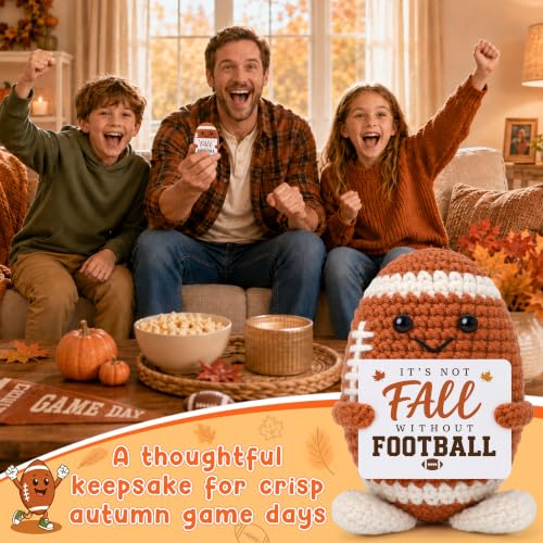 Football Gift for Fans - Fall Season Handmade Crochet Football Keepsake