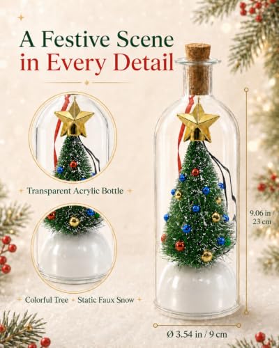 Green 3PCS Recordable Christmas Tree Message Bottle Ornaments - Holiday Decor