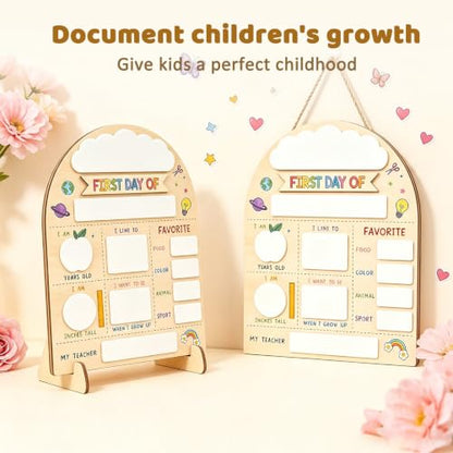 First & Last Day of School Sign with Stand & Erasable Marker Set