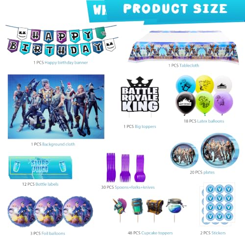 Battle Royale Theme Birthday Party Supplies Set 159 Pieces Decorations