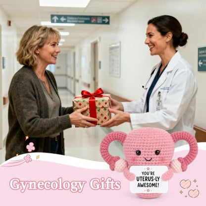 Uterus Plush Gift for Gynecology Doctors Women - Handmade Crochet Uterus Toy