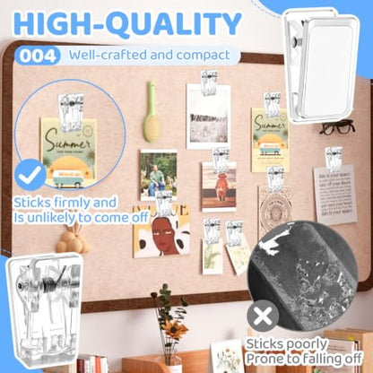 Clear Self Adhesive Wall Clips 20-Pack for Tapestry & Light Items
