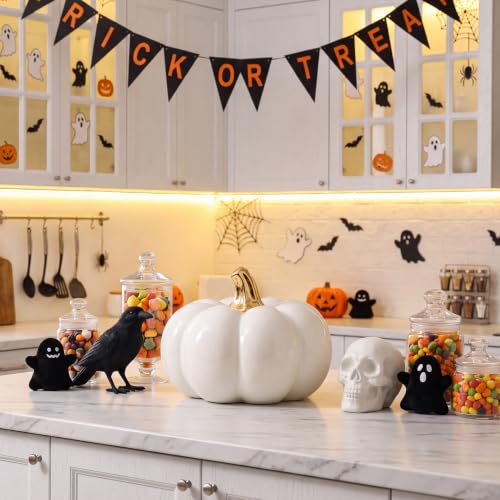 7-Inch White Ceramic Artificial Pumpkin Decor - Fake Halloween Fall Pumpkin, Variation of THIS listing: White a